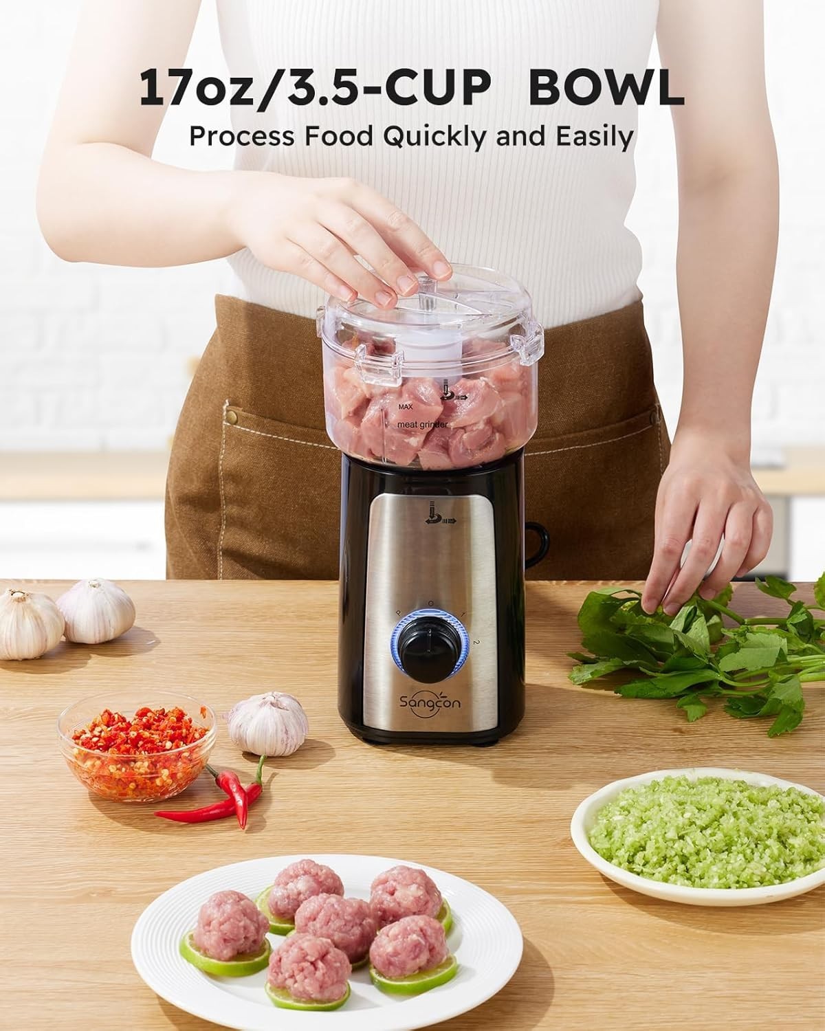 5 in 1 Blender & Food Processor Combo Kitchen Small Electric Food Chopper Meat