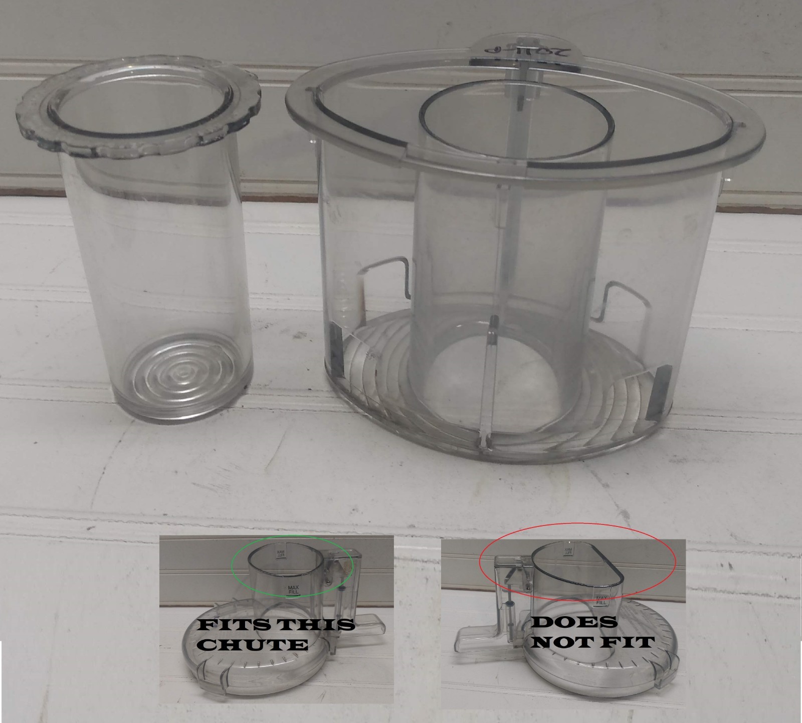 Cuisinart DLC 2011 P Food Processor Pusher Feeder Cap Safety Assembly ONLY