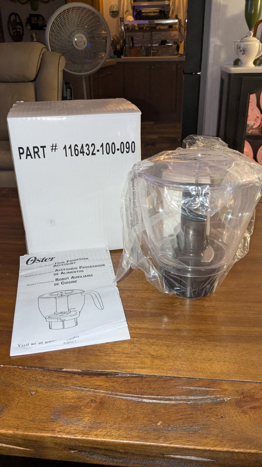Oster Food Processor Accessory Pitcher Bowl Blade Lid Manual Part 116432