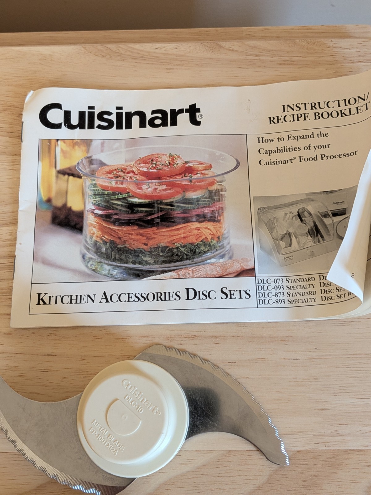 Cuisinart Kitchen DLC-10 Accessories 5 Disc & 3 Other Parts with Instruction