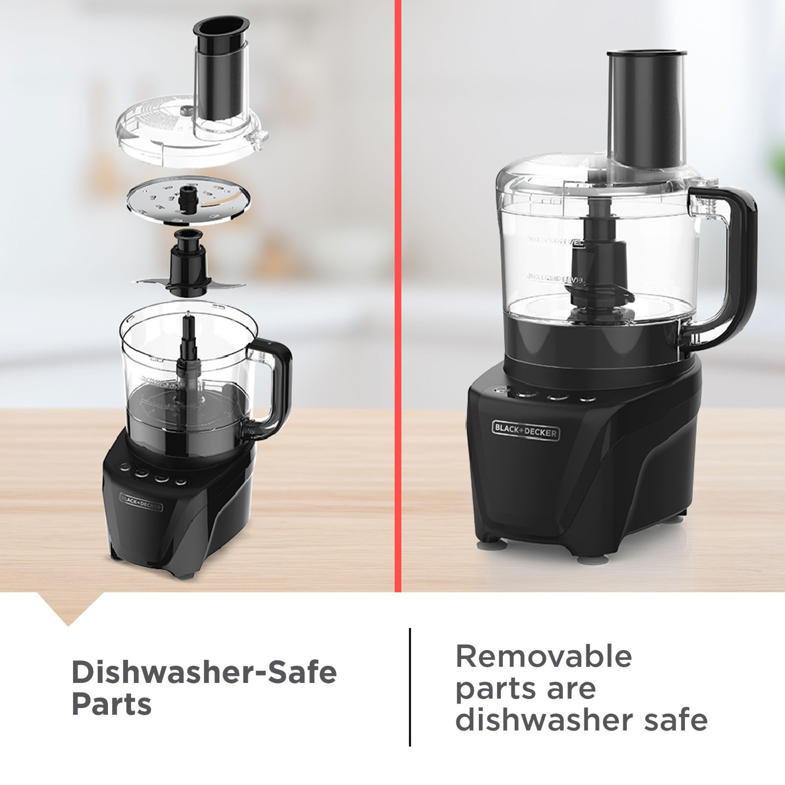 BLACKDECKER 8-Cup Food Processor 850W 2-Speed Pulse Chop Slice Shred Easy Assem