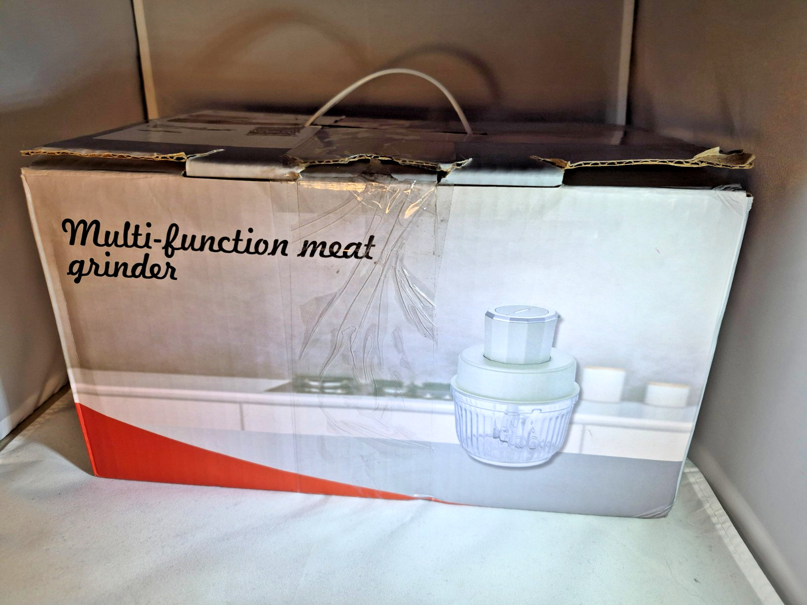 Electric Small Food Processor,/Grinder for Meat, Veggies, Glass Bowl, Used