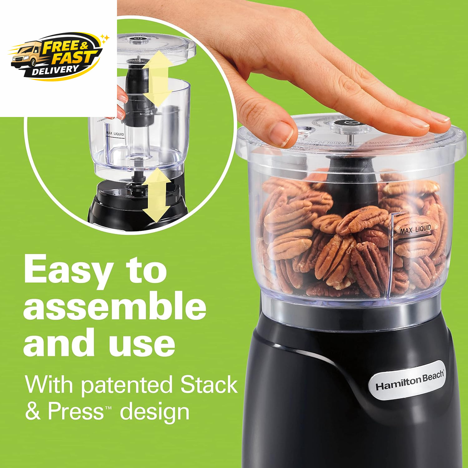 Electric Vegetable Chopper & Mini Food Processor, 3-Cup, 350 Watts, for Dicing,