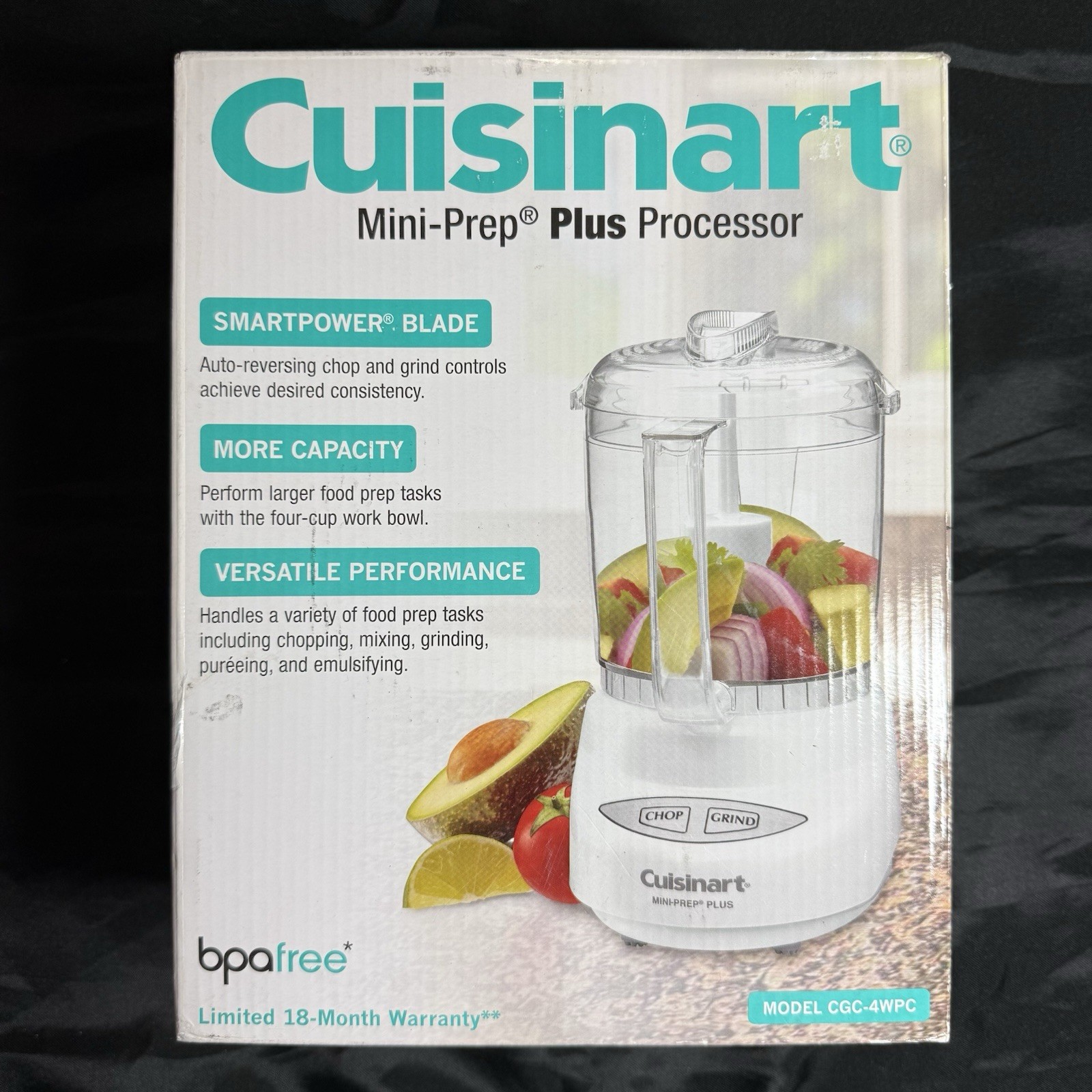 Cuisinart CGC-4WPC Mini-Prep Plus 4-Cup Food Processor