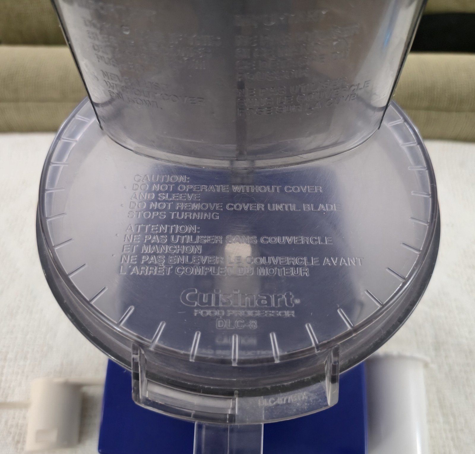 RARE BLUE Cuisinart Deluxe 11 Food Processor Bowl Chute Base Not Working!
