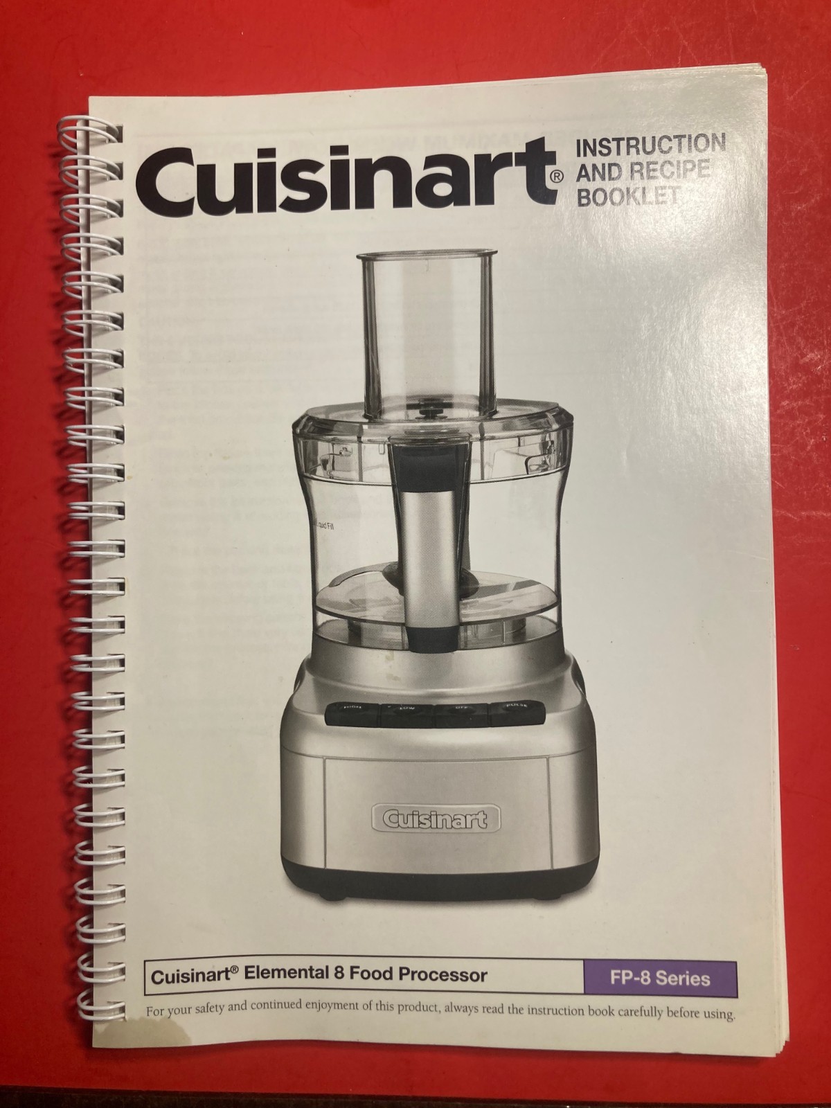 Cuisinart Food Processor FP-8 Manual Instruction and Recipe Booklet Elemental 8