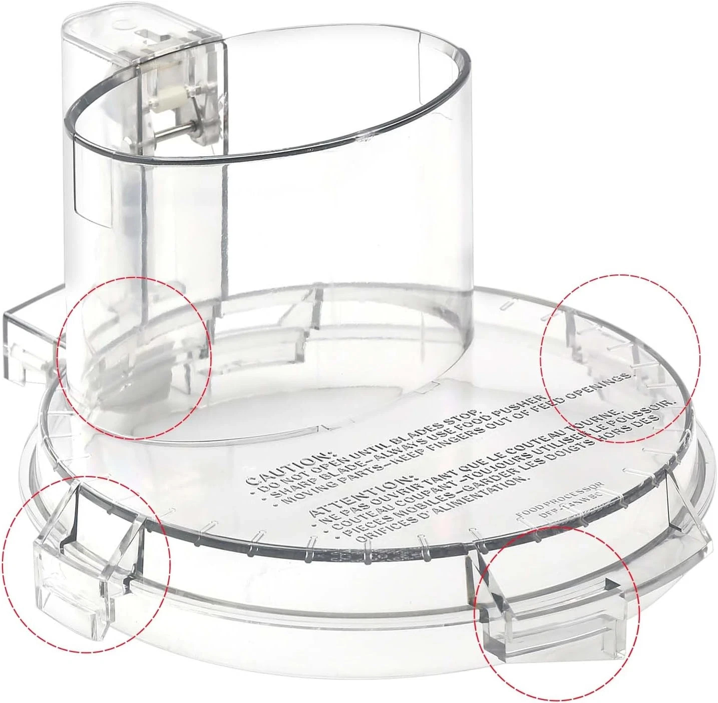 Food Processor Work Bowl Cover DFP 14 Replacement Fits DLC 005AGTXT1 4 Tabs