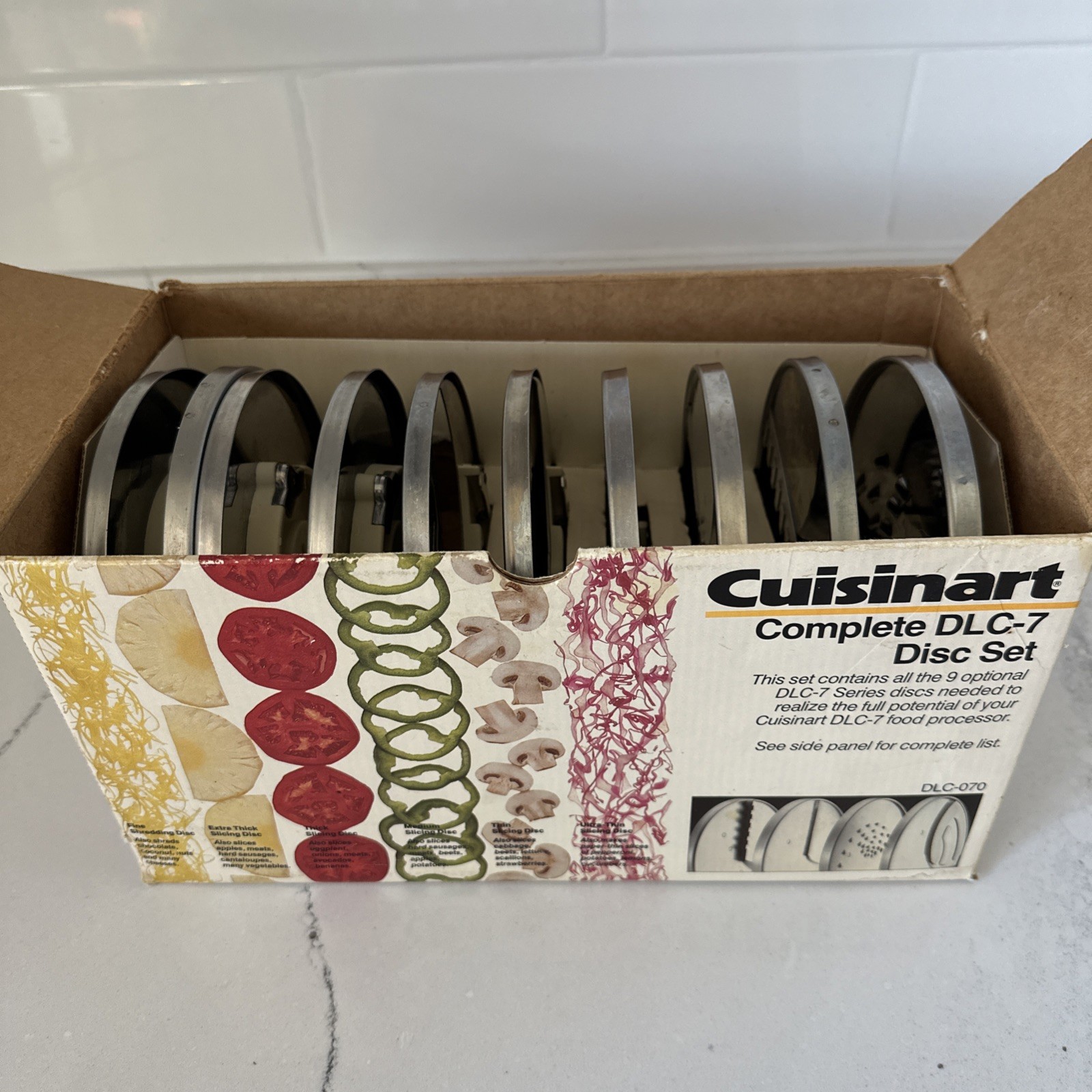 Vintage Cuisinart DLC-7 Disc Set – 9 Piece complete Set + 1 Bonus Made in Japan