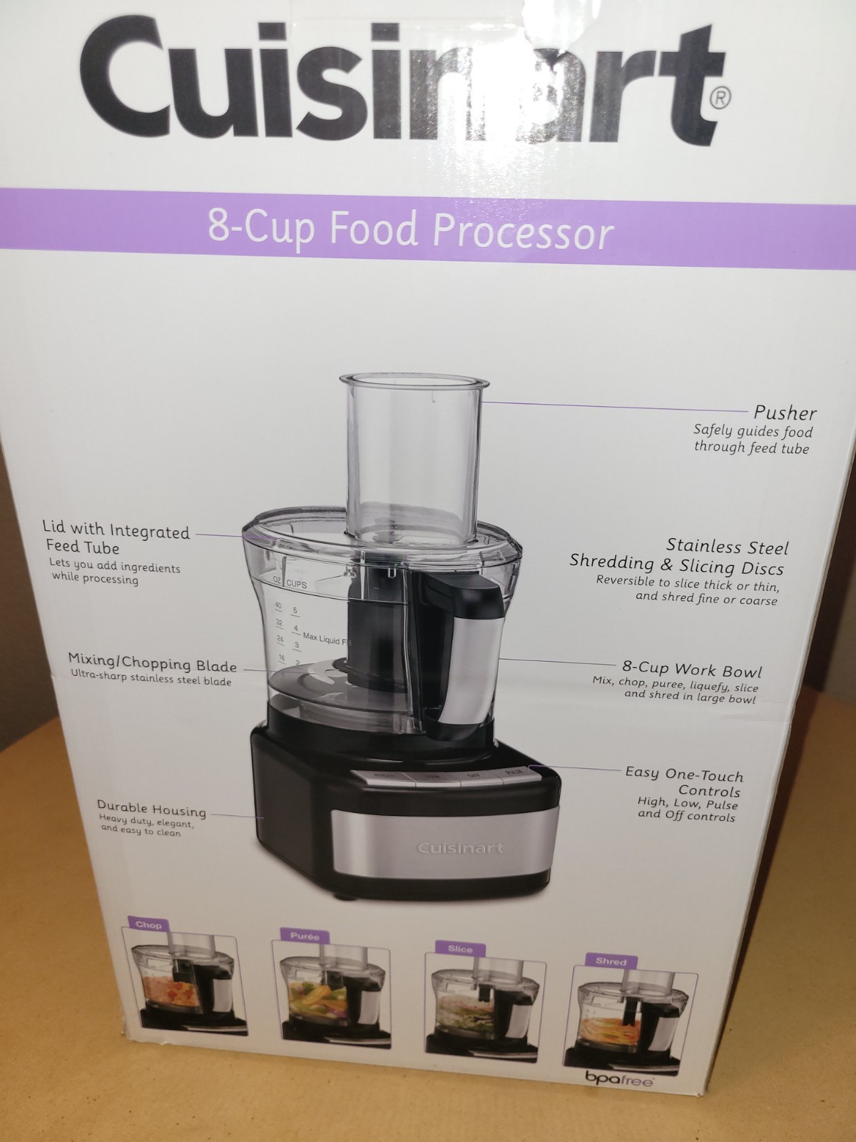 Cuisinart CFP-8BK 8-Cup Food Processor Stainless/Black 120V 350W New In Box