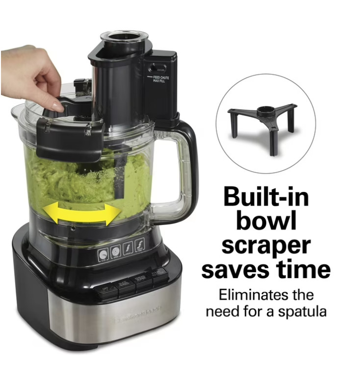 Hamilton Beach 10 Cup Food Processor and Chopper with Stack & Snap Design, Extra
