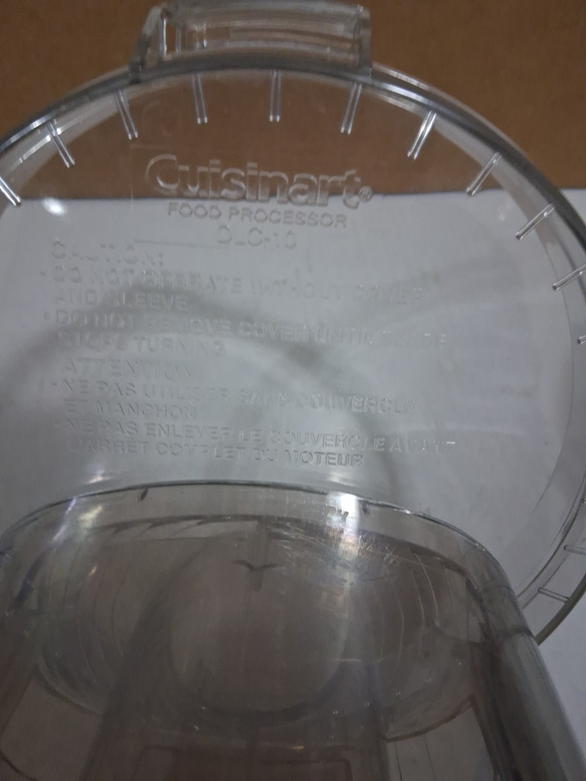 Cuisinart Classic Food Processor Work Bowl DLC-10 (118BGTX) w Lid NO Stuffer!