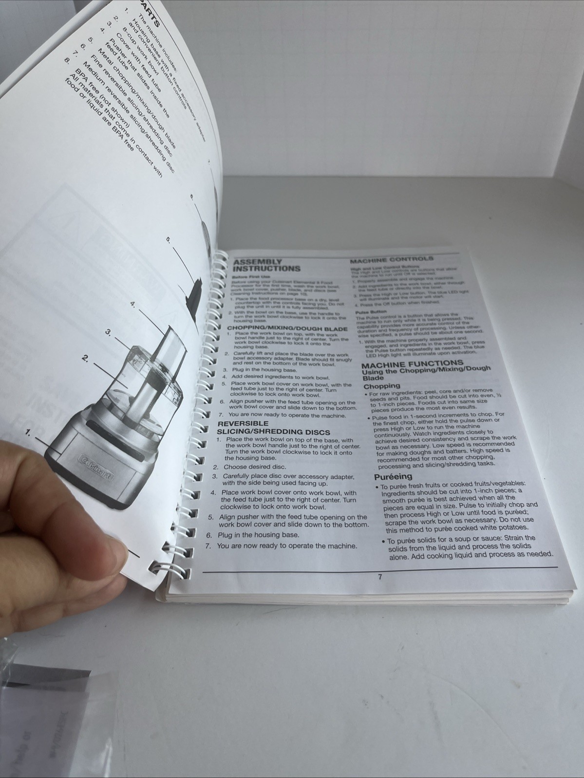 Cuisinart Elemental 8 Food Processor FP-8 Manual Instruction Handbook & Recipes