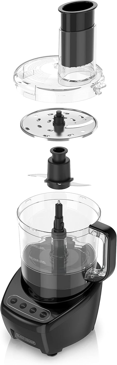 3-in-1 8-Cup Food Processor Stainless Steel S-Blade Touch Controls Black