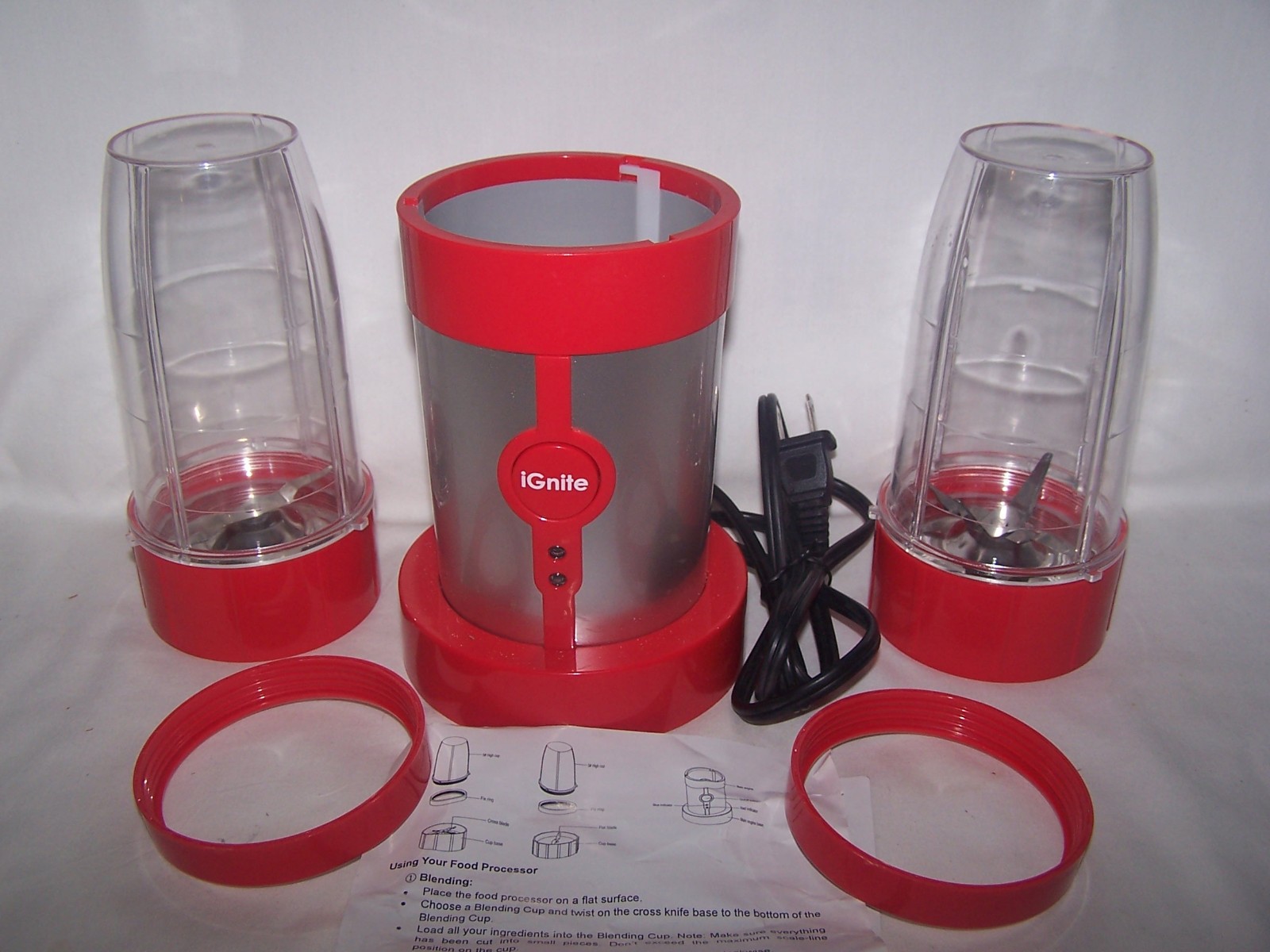 Small 2 Cup iGnite Blender Mixer Food Processor 2 cups Cross Blade & Flat Blade