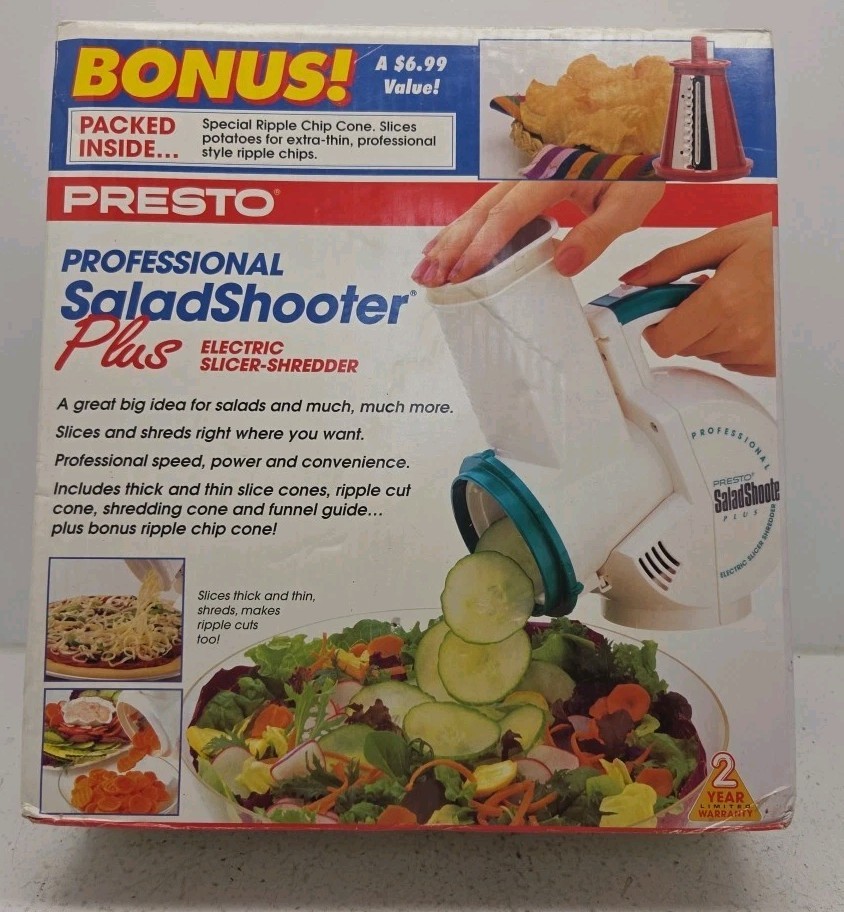 Vintage Presto Professional Salad Shooter Plus, Slicer Shredder New In Box