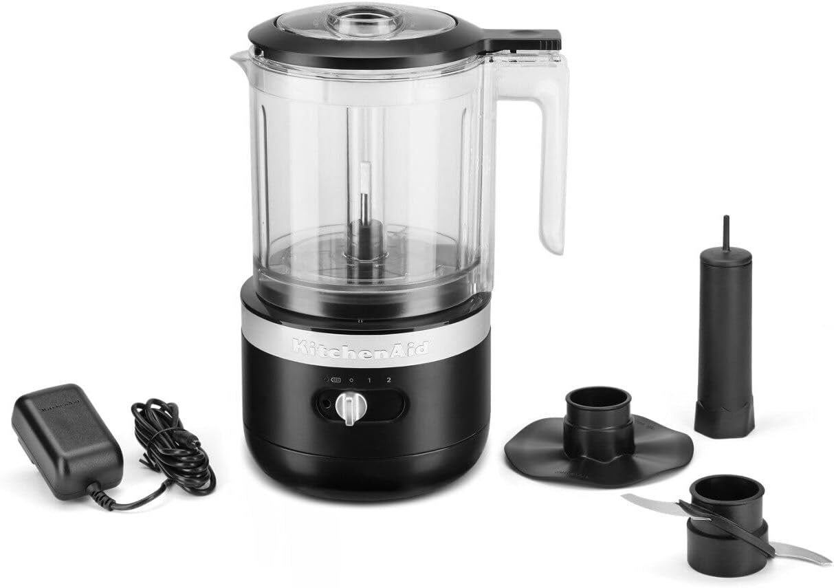 New KitchenAid KFCB519BM 5 Cups Food Chopper Rechargeable Cordless, Matte Black