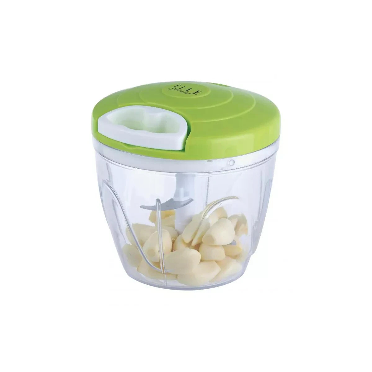 4.25 Cup Manual Mini Food Processor – 1L Pull Cord Chopper with 5 Blades