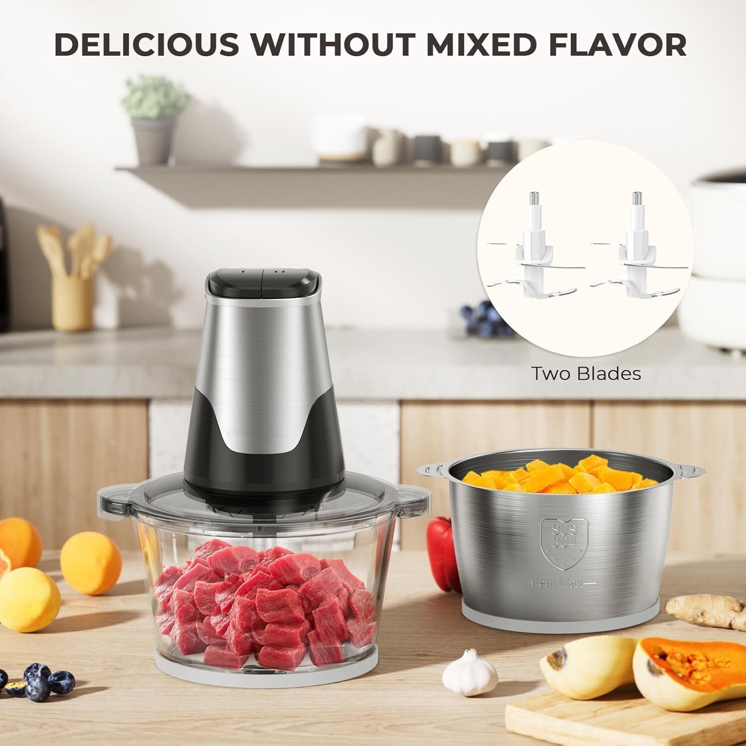 Procesador De Alimentos De 8 Tazas Acero Inoxidable Potente 450 W Nuevo 2024