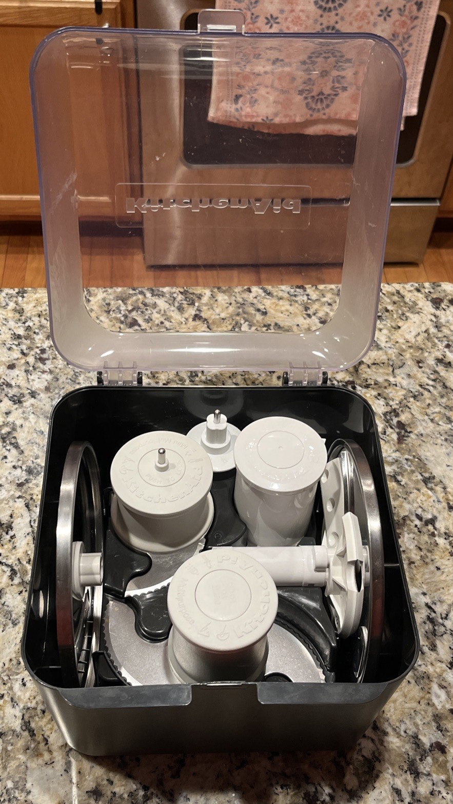 Kitchen Aid Food Processor Accessory Kit w/Storage Case-Stem & Various Blades