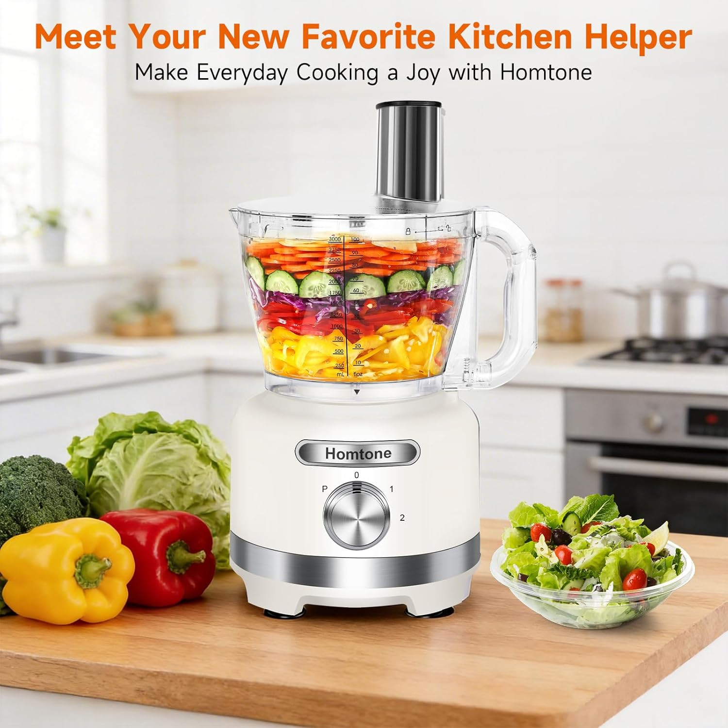 16-Cup Food Processor, Large 9-IN-1 Food Veggie Chopper for Home Meal Prep, 7 Bl