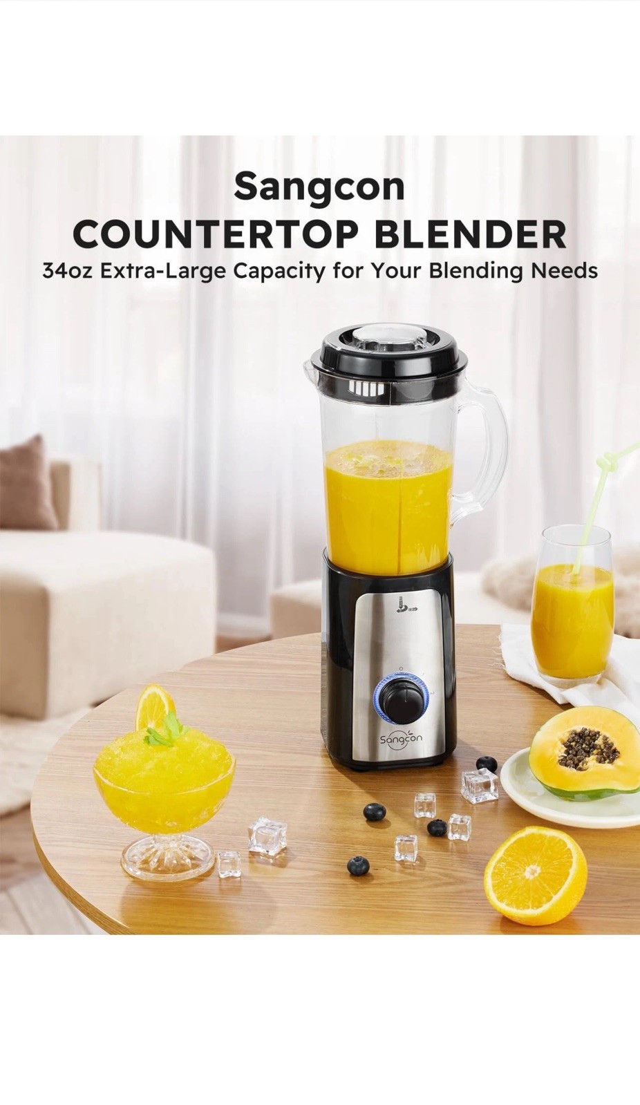 SANGCON 5 in 1 Blender and Food Processor Combo for Kitchen Small Electric F