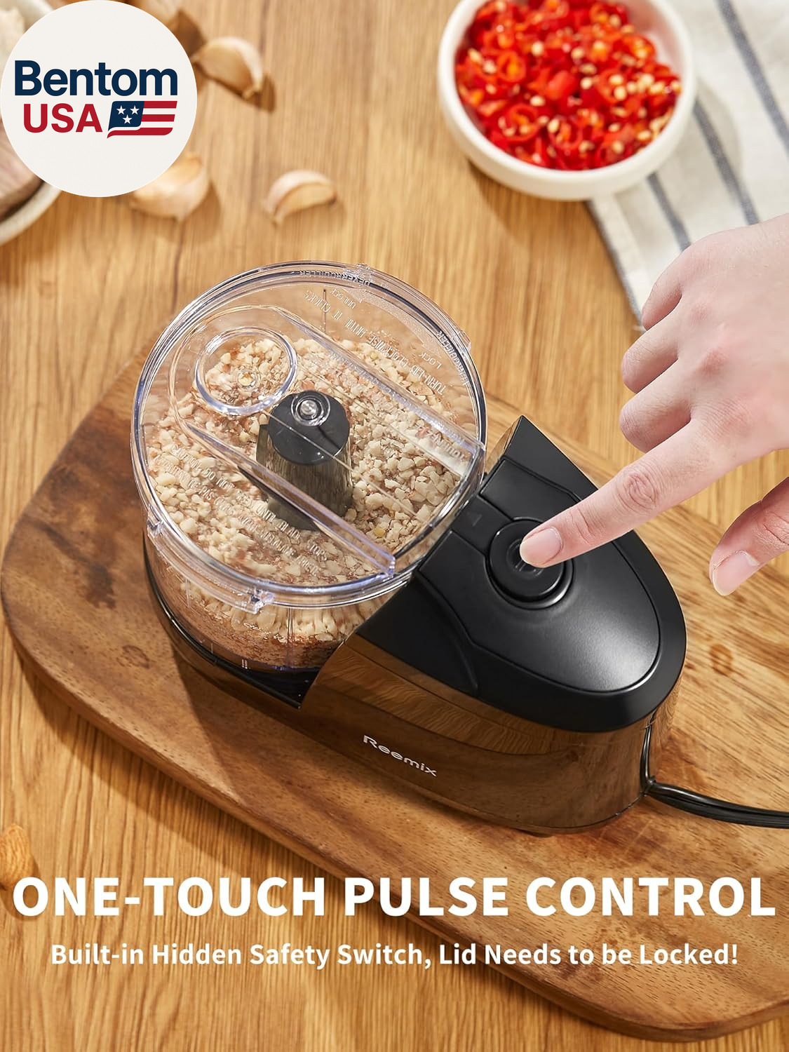 1.5-Cup One-Touch Electric Food Chopper, 100W Mini Food Processor Meat Grinder,