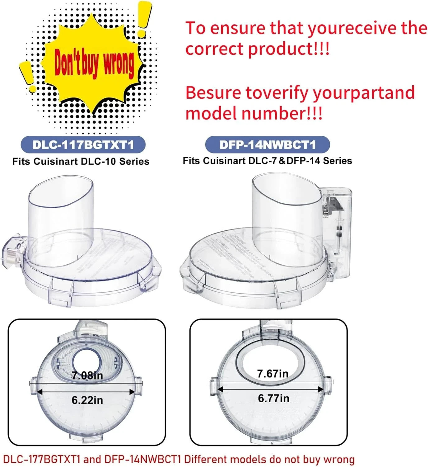DFP-14 Food Processor Work Bowl Cover DFP-14NWBCT1 for Cuisinart Food Processor