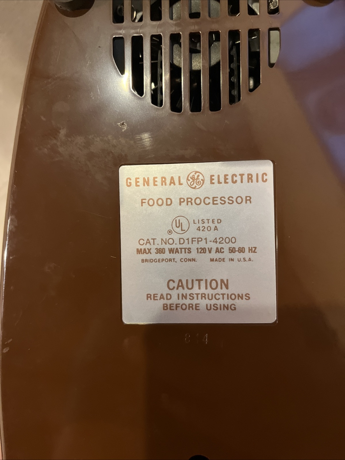 VINTAGE GENERAL ELECTRIC FOOD PROCESSOR, MODEL# D1FP1-4200