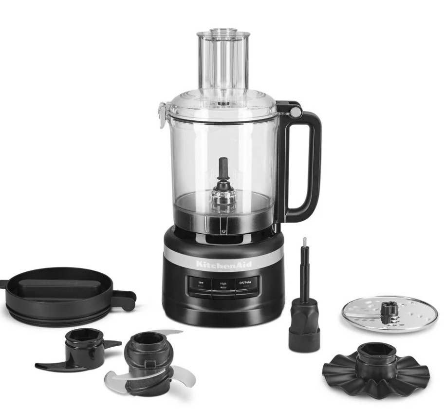 KitchenAid Full-Size Food Processor Black All-in-One Storage Matte Finish