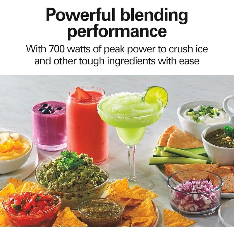 Power Elite Blender 2 in 1 Chopper Smoothie 3-Cup Maker 700W Wave Action System