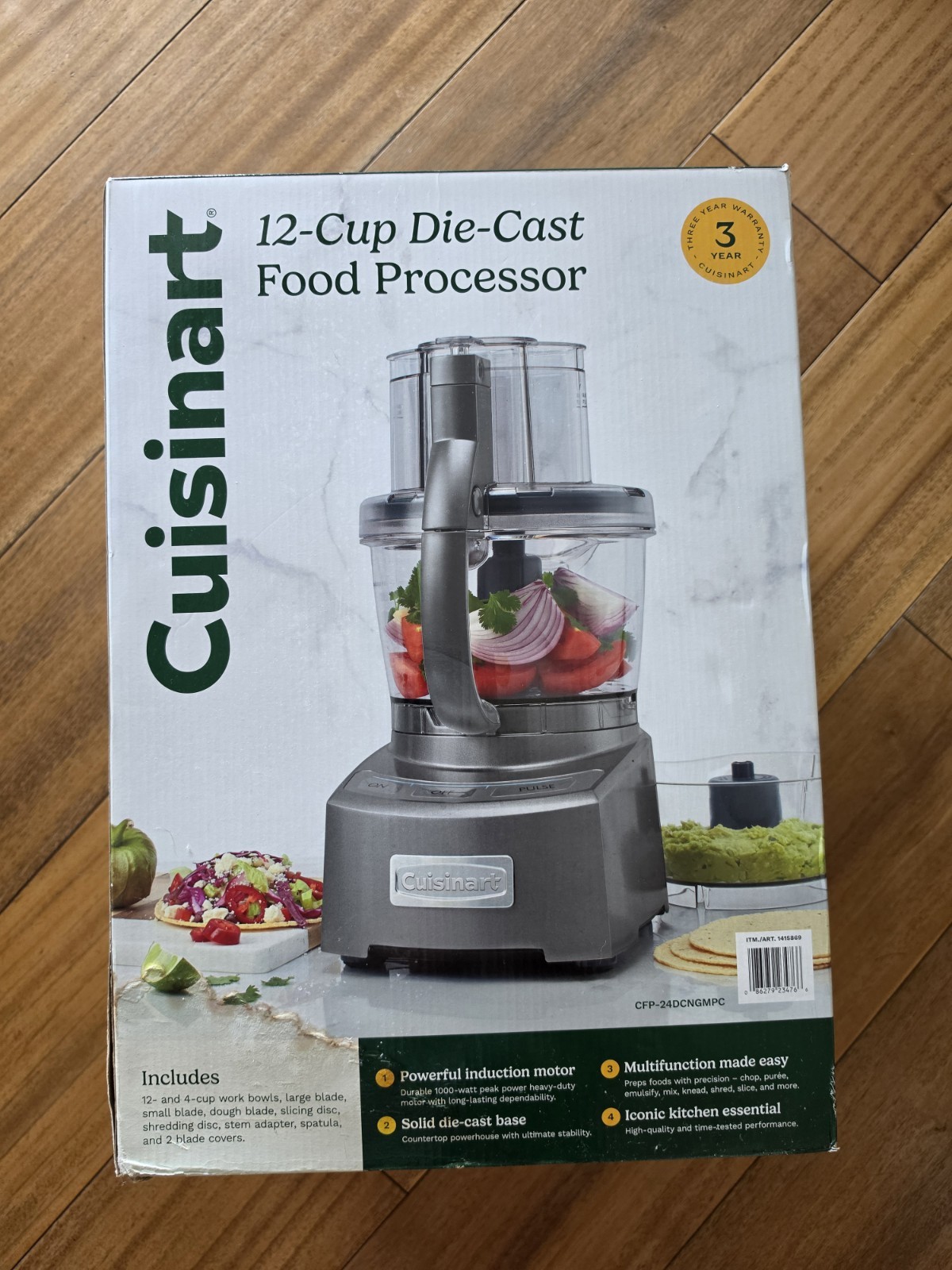 Cuisinart 12-Cup Die-Cast Food Processor 1000W Touchpad 3-Speed Slice