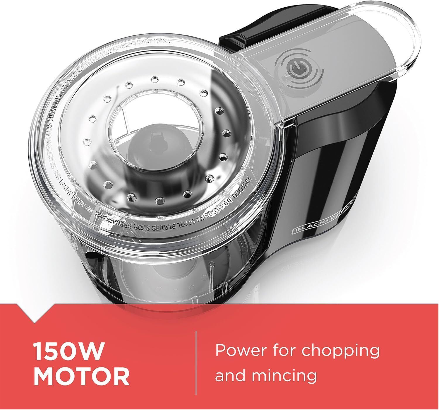 BLACK+DECKER 1.5-Cup Electric Food Chopper, One-Touch, 150W, Dishwasher Safe