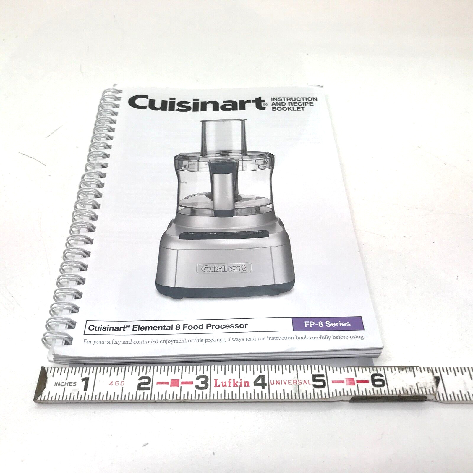 Cuisinart FP-8 USER INSTRUCTION MANUAL RECIPE BOOK Genuine OEM English Spanish