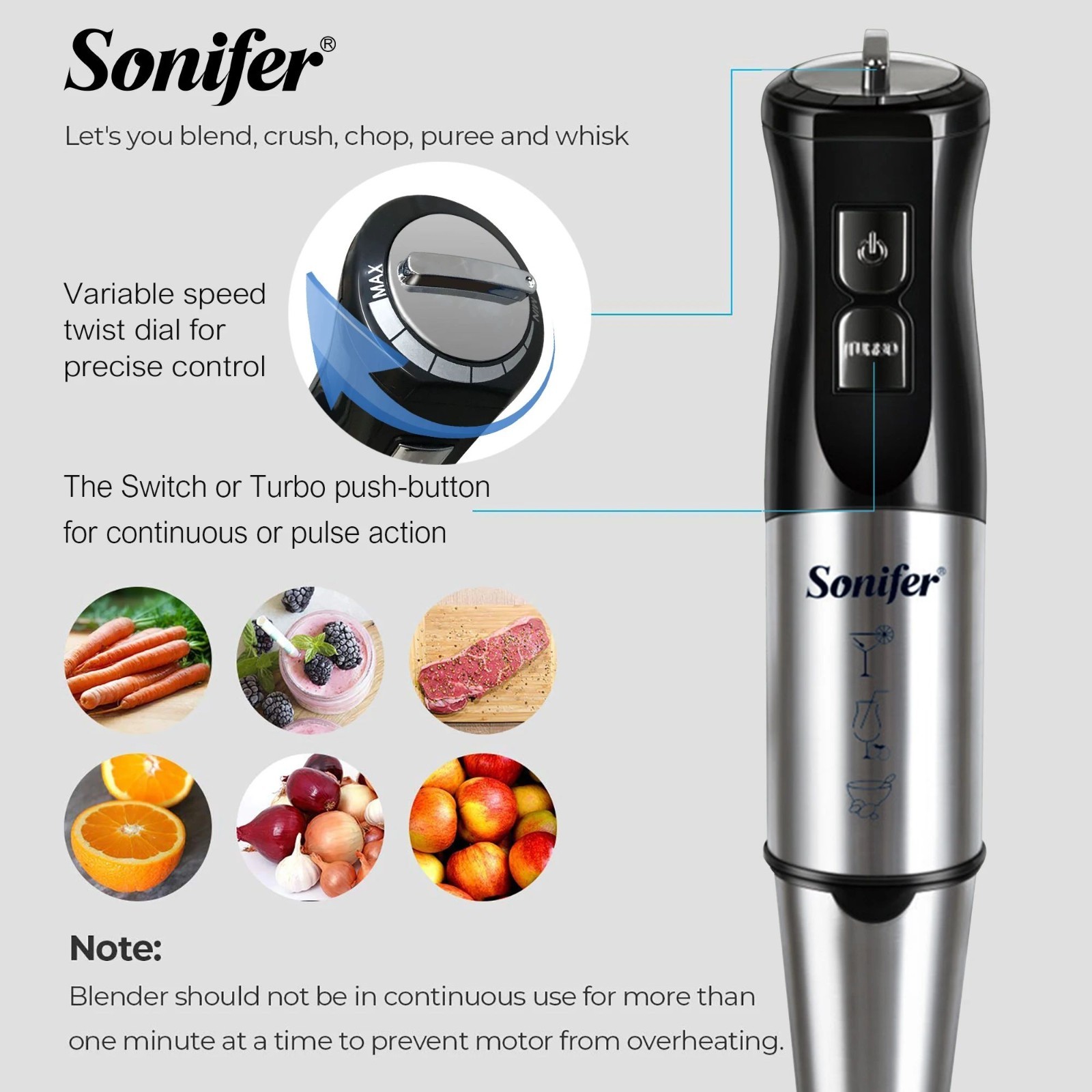 10-in-1 Food Processor 800W – Blades, Juicer, Meat Grinder & Whisk