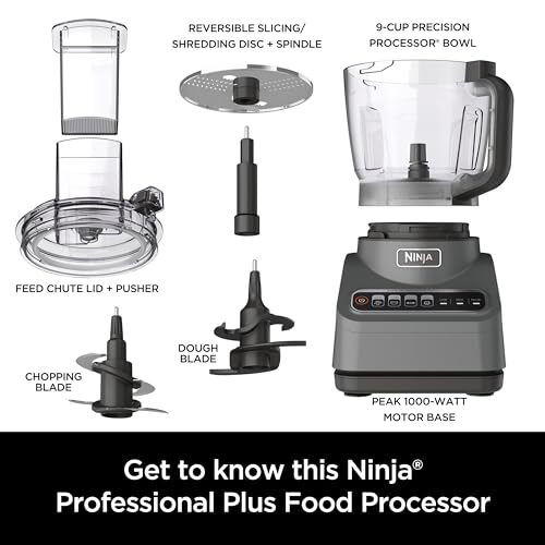Ninja 1000 Peak Watt 9 Cup Food Processor with Auto iQ Technology Silver