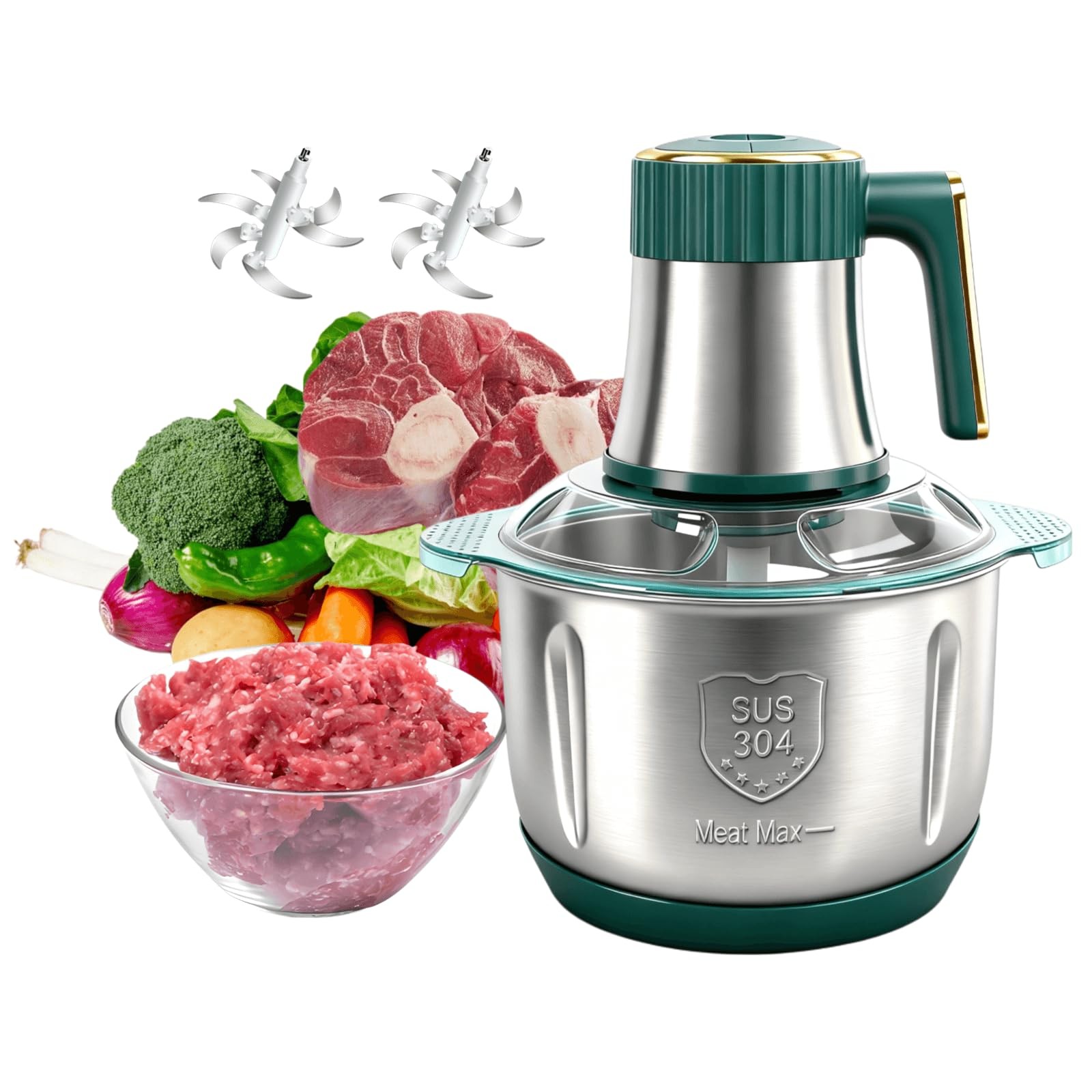 Food Processor,5-Speed Electric Food Chopper,Meat Grinder 5L(20Cups) with Two…