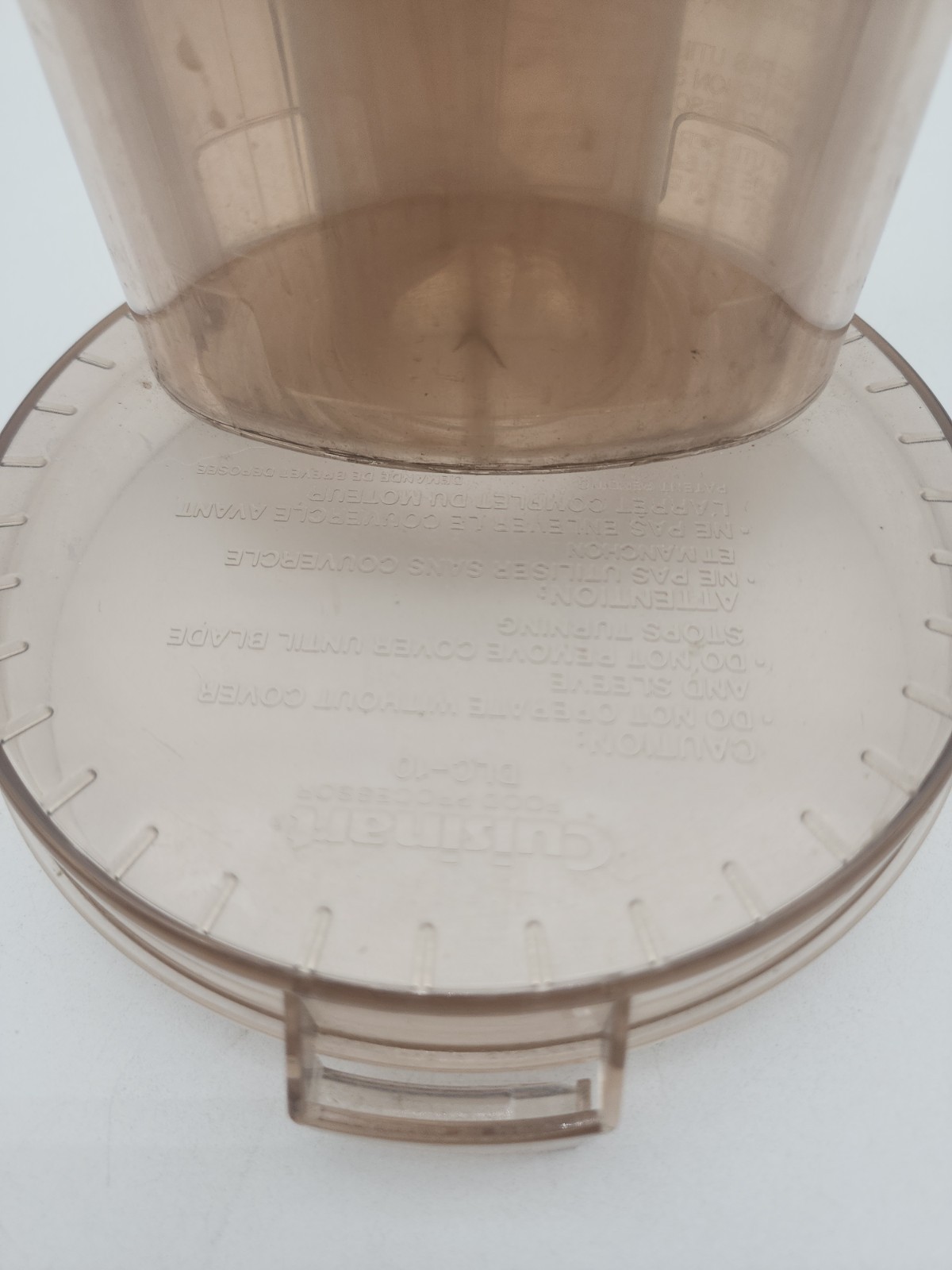 Cuisinart DLC-10 Plus Amber Lid Chute Replacement Part Vintage