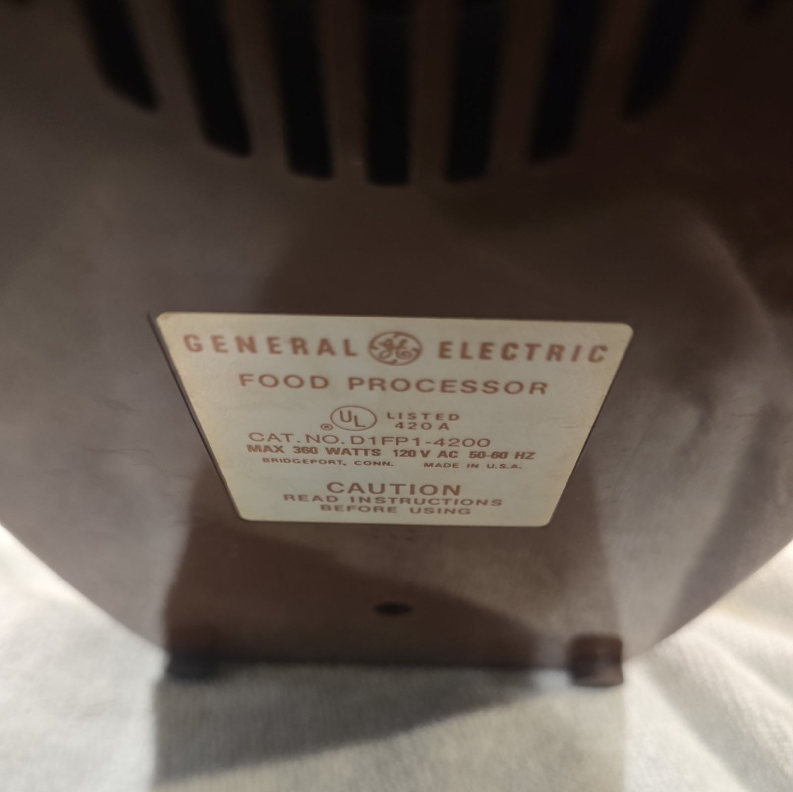 General Electric GE Food Processor Chopper Slicer Shredder D5FP1 Vtg Tested