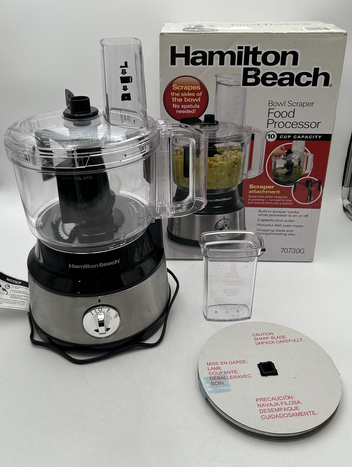 Hamilton Beach Food Processor 10 Cup Bowl Scraper