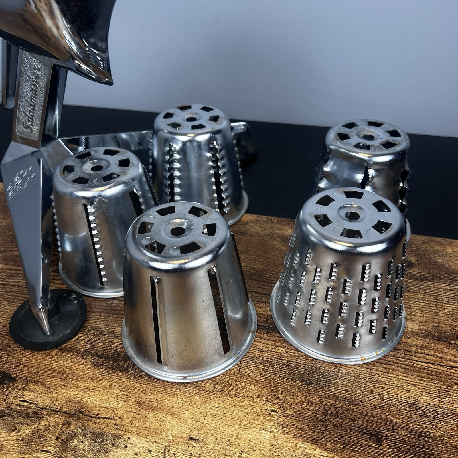 VTG Saladmaster Vintage Five Star Food Processor Chopper Shredder Slicer 5 Cones