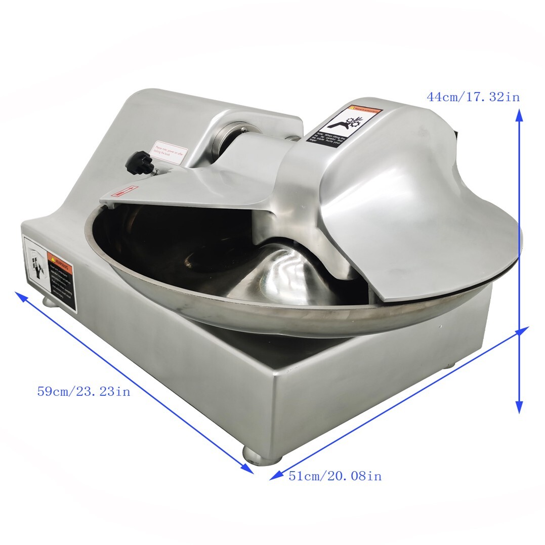 8L Bowl Meat Cutter Machine Commercial Food Vegetables Chopper Processor 110V