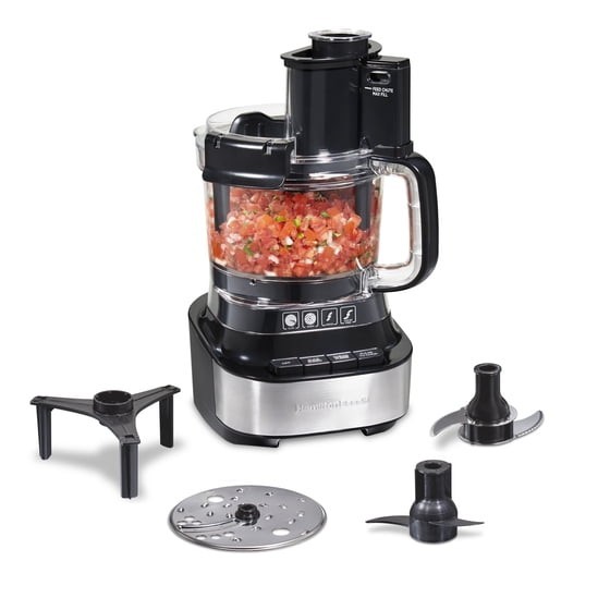 Hamilton Beach 10 Cup Food Processor and Chopper with Stack & Snap Design, Black
