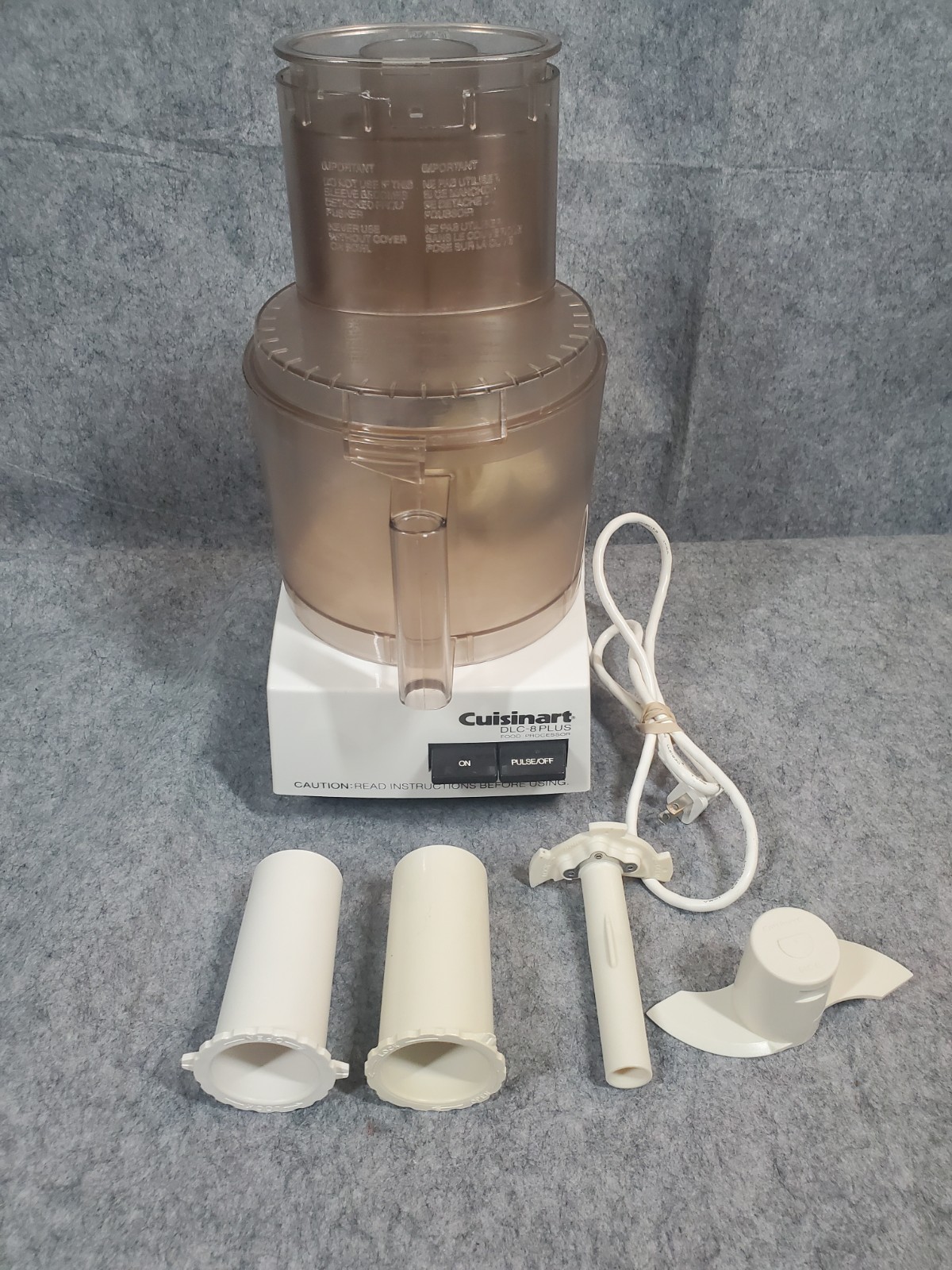 Vintage Cuisinart DLC-8 PLUS 600W 11 Cup White Food Processor w/ Attachments