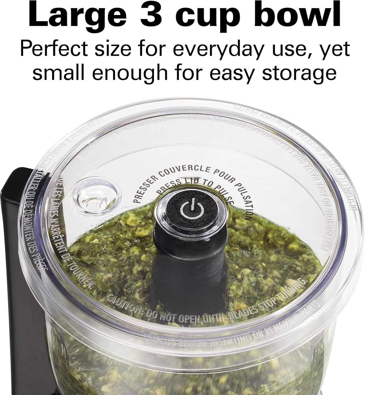 Electric Vegetable Chopper & Mini Food Processor 3 Cup 350 Watts Mincing Black