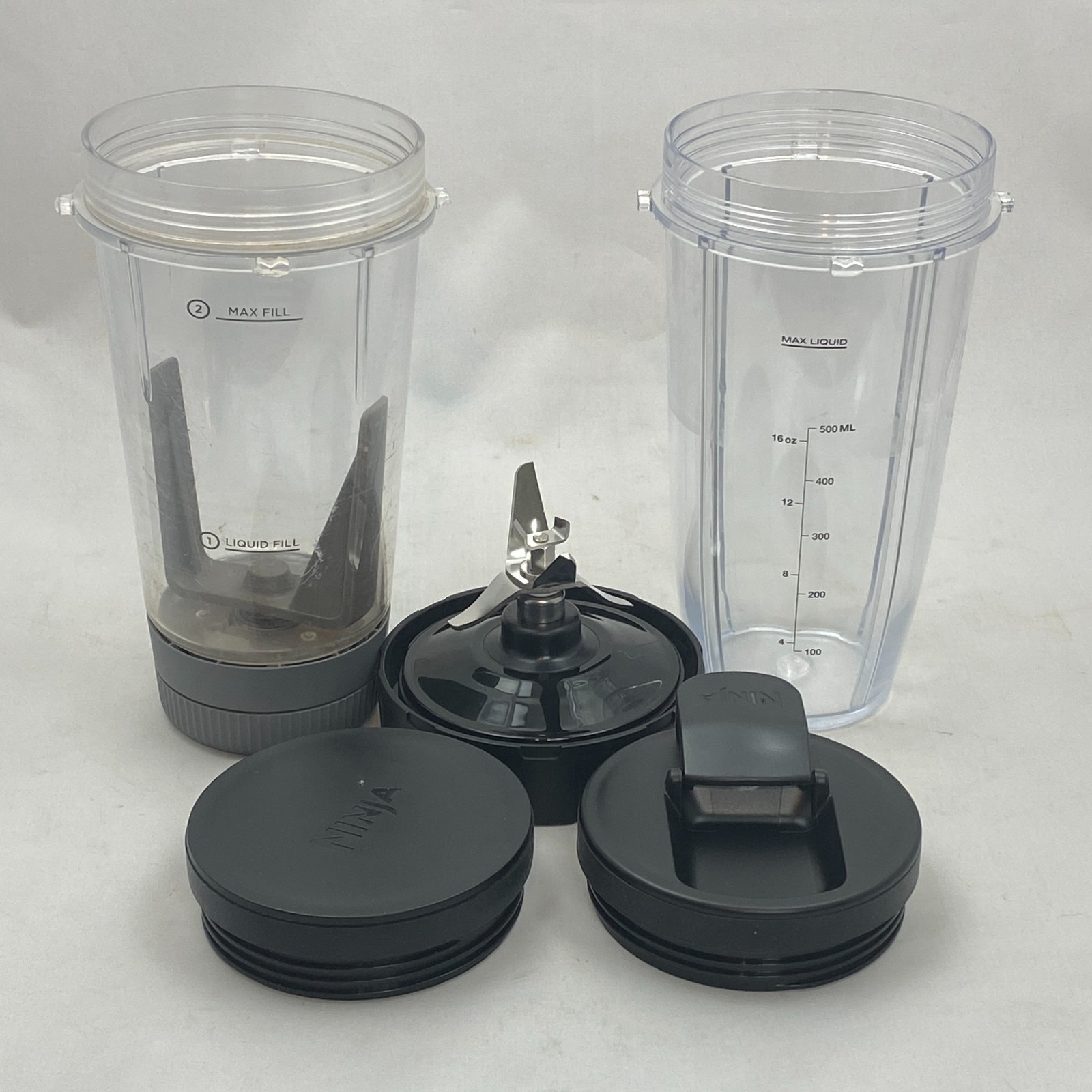 Ninja 2x 16oz Cups w Blade SS Series (SS351) +Sip & Storage Lids