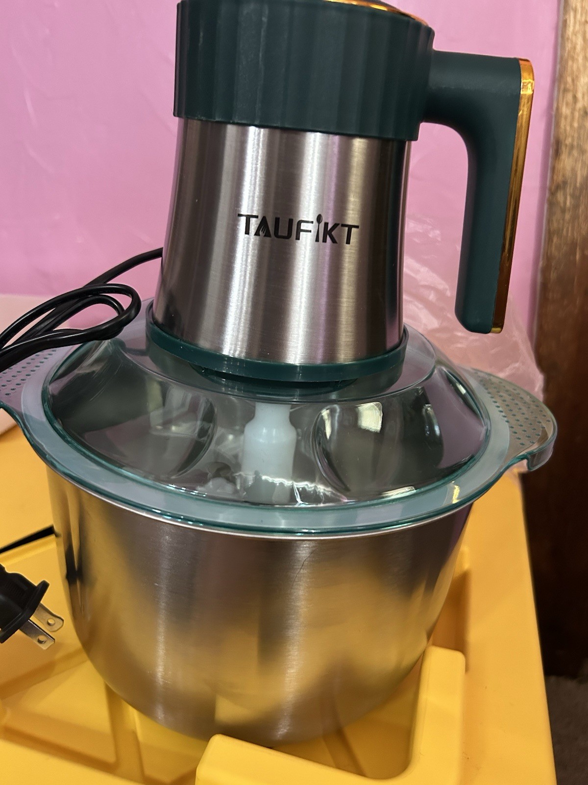 TAUFIKT TA-JD-001 Mini Food Processor 500W Stainless Bowl Meat/Veg Chop