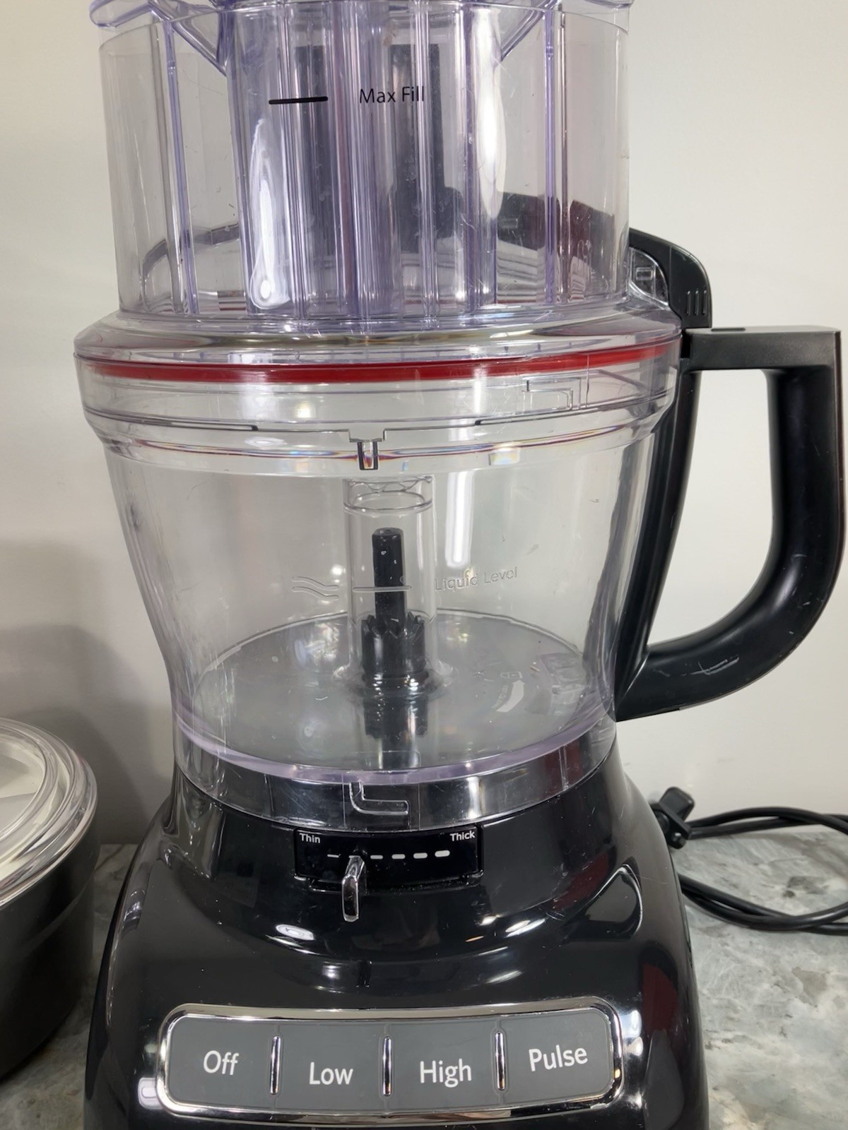 Kitchen Aid 13 Cup Exact Slice Black Food Processor & Dicing Kit KFP1355OB