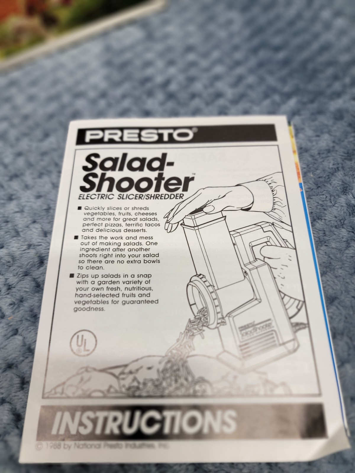 Presto Salad Shooter Electric Food Slicer Shredder 02910 Vintage NOS NEW Sealed