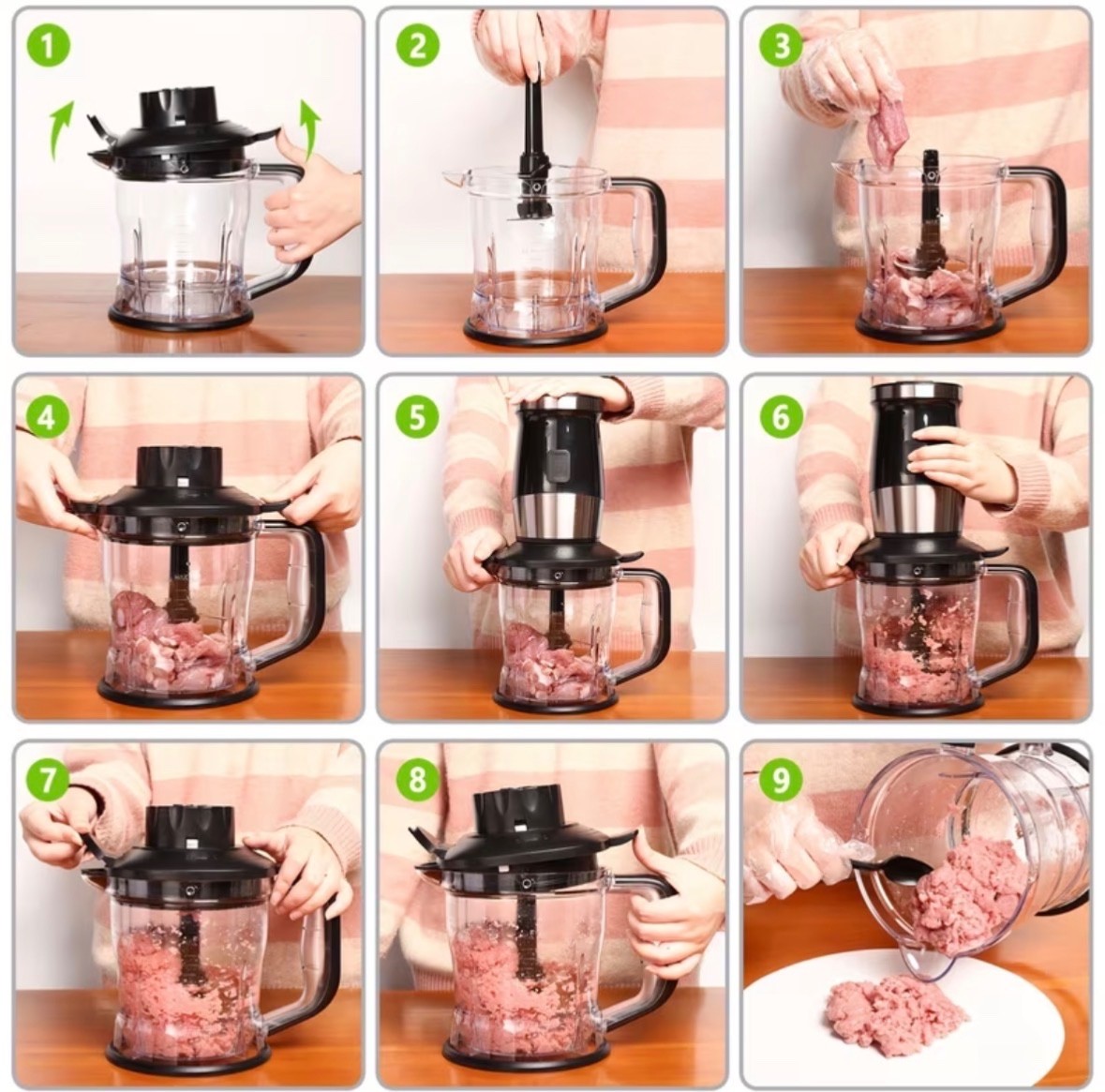22000RPM High-Power Stand Mixer, Large Capacity Blender 3-in-1 Food Processor
