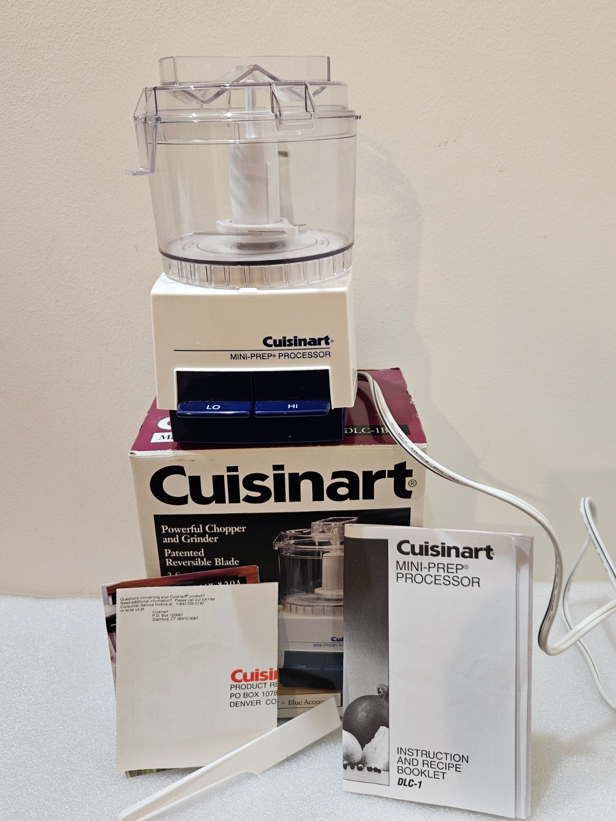 Cuisinart Mini-Prep Food Processor DLC-1 Blue with box and instructions